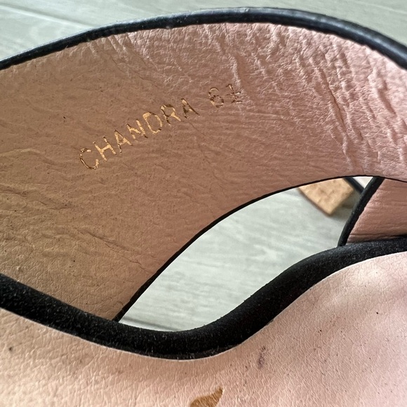 Black Chandra Faux Leather Cork Platform Sandals size 6 ½ - Picture 3 of 7